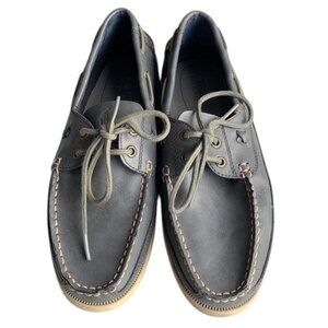 Polo Ralph Lauren Men’s 10.5 Gray Leather Barx Boat Shoes Casual‎ Loafers